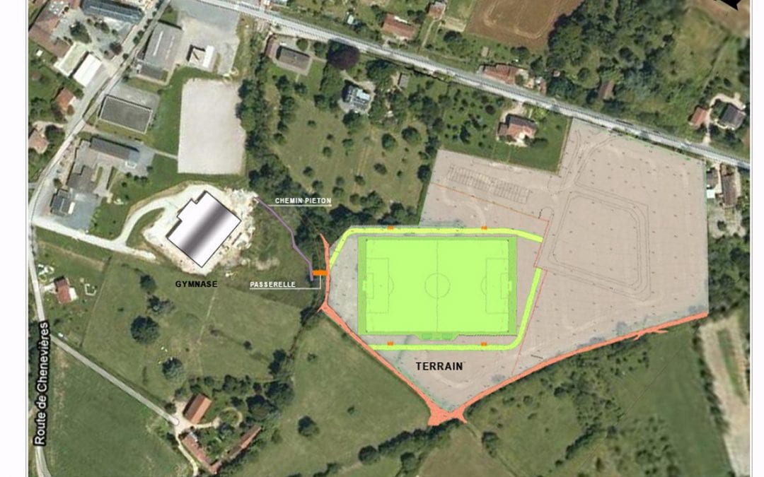 Réalisation d&rsquo;un terrain de football en gazon synthétique – Bellenave  (03)
